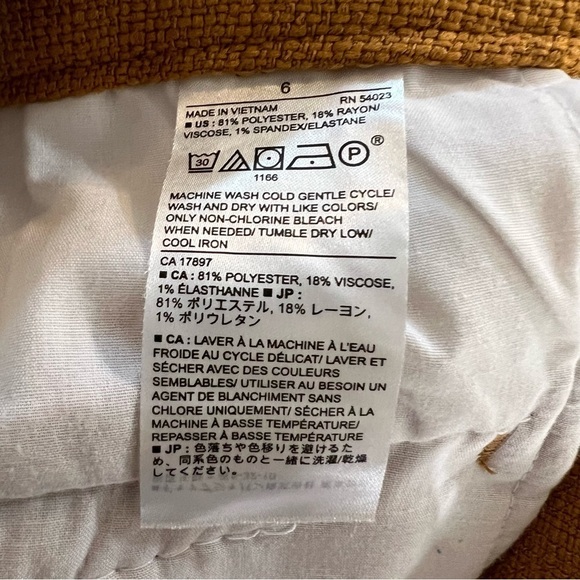 Banana Republic Tweed Burnt Orange Shorts Size 6 - Picture 6 of 6